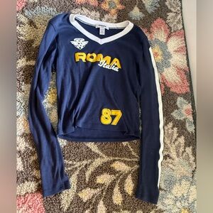 RSQ Navy Tee with Yellow and White Graphics